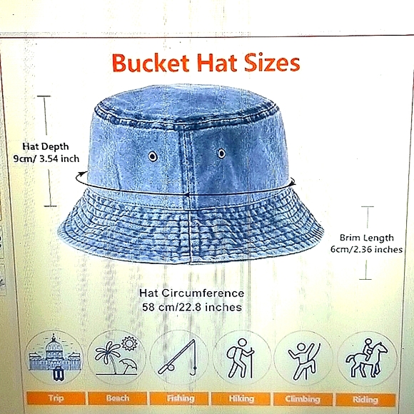 Geyoga Blue Denim Bucket Hat - Picture 4 of 5
